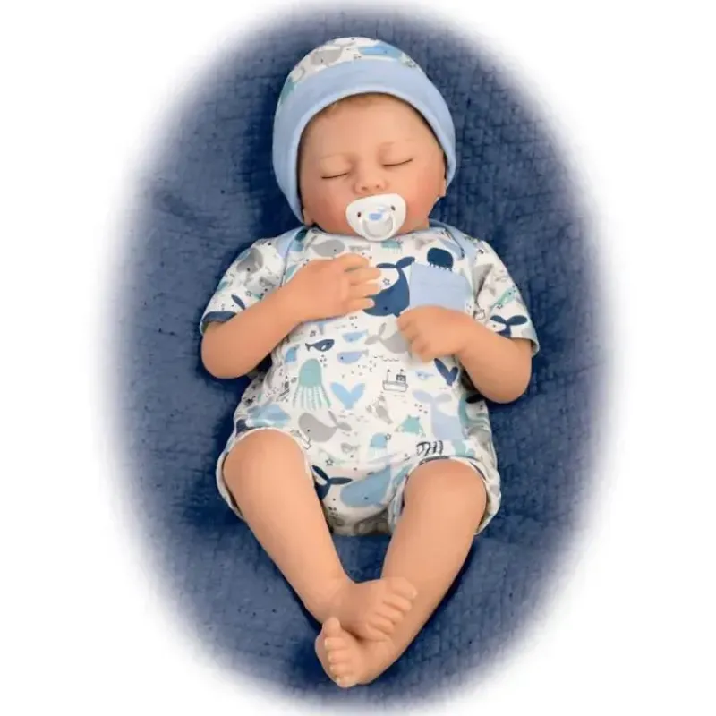 Ashton Drake Dolls*- Breathing Baby Boy Doll With Quilted Blanket And Pacifier
