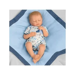 Ashton Drake Dolls*- Breathing Baby Boy Doll With Quilted Blanket And Pacifier
