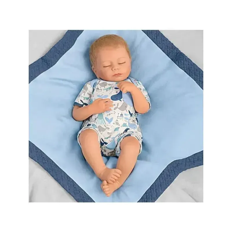 Ashton Drake Dolls*- Breathing Baby Boy Doll With Quilted Blanket And Pacifier