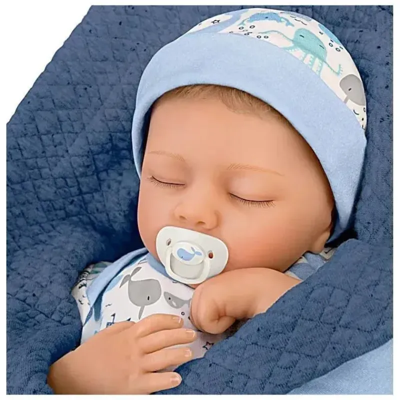 Ashton Drake Dolls*- Breathing Baby Boy Doll With Quilted Blanket And Pacifier