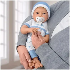 Ashton Drake Dolls*- New To The Crew TrueTouch Authentic Silicone Baby Boy Doll
