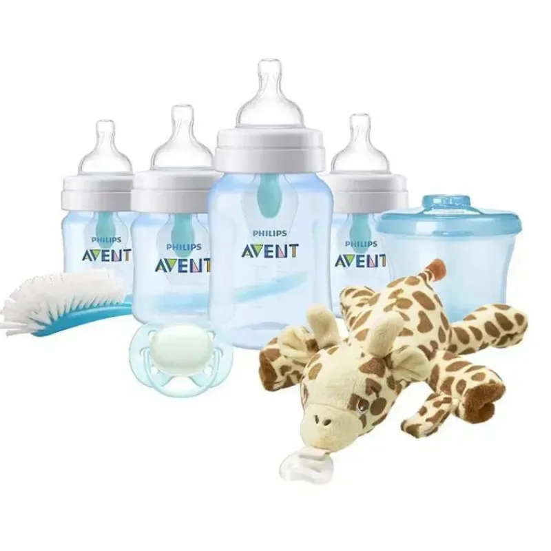 Philips Avent Gifts From $25 To $50|Feeding Gift Set*Avent - Anti-Colic Baby Bottle With Airfree Vent Newborn Gift Set With Snuggle, Blue
