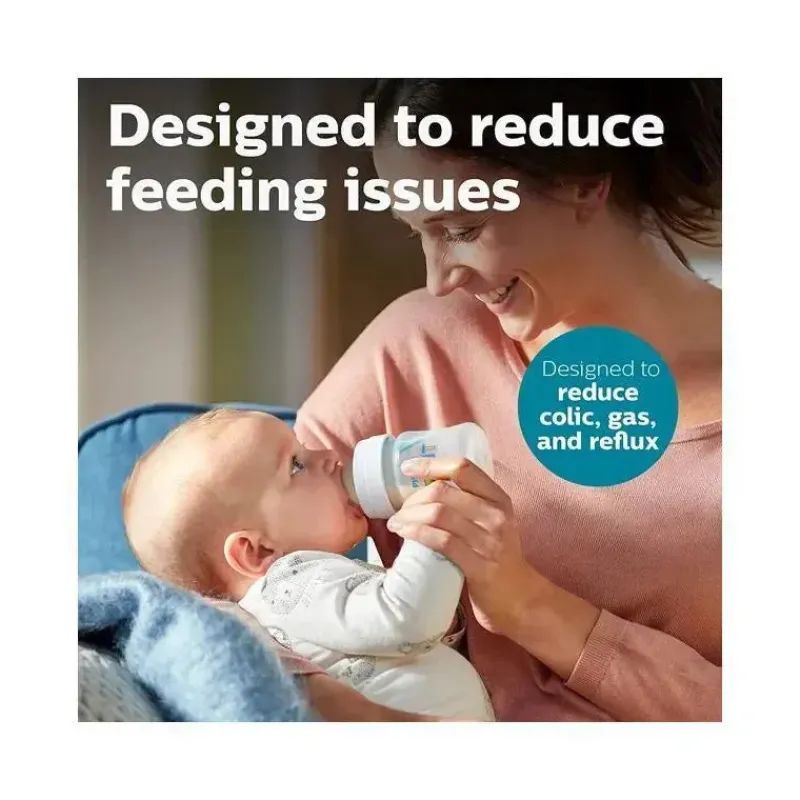 Philips Avent Gifts From $25 To $50|Feeding Gift Set*Avent - Anti-Colic Baby Bottle With Airfree Vent Newborn Gift Set With Snuggle, Blue