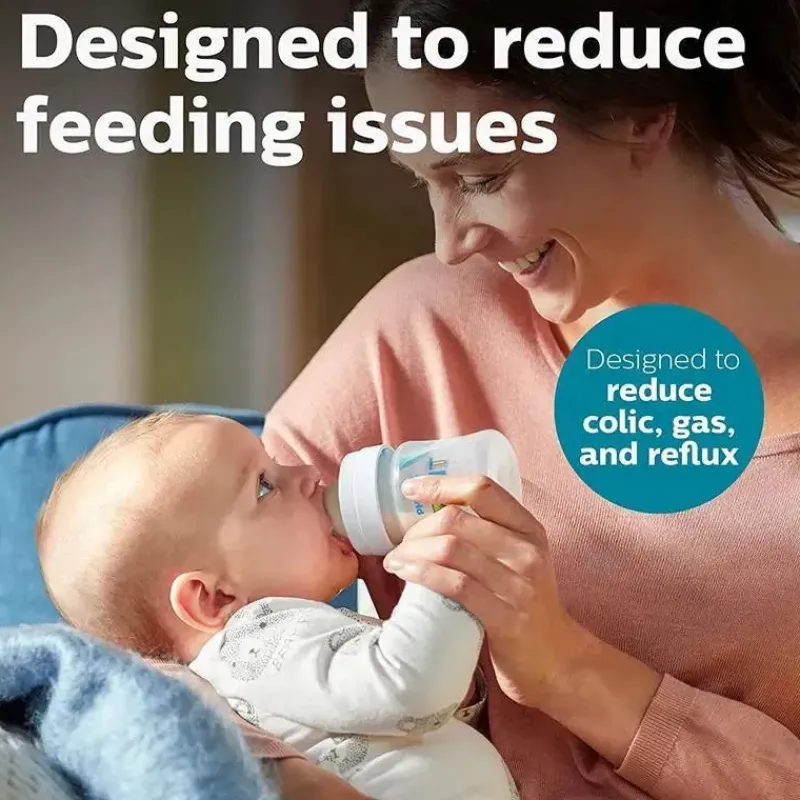 Philips Avent Gifts Over $50|Feeding Gift Set*Avent - Anti-Colic Baby Bottle With Airfree Vent Newborn Gift Set With Snuggle, Clear