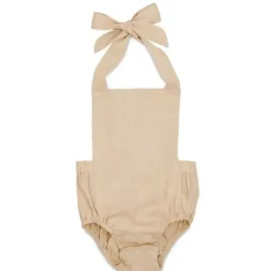 Babe Basics Baby One-Pieces*- Linen Baby Romper, Oatmeal