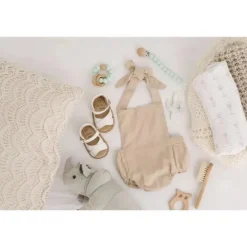 Babe Basics Baby One-Pieces*- Linen Baby Romper, Oatmeal