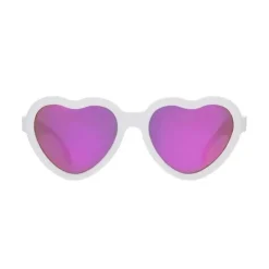 Babiators Gift For Toddler|Sunglasses*- The Sweetheart Wicked White Heart Shaped W/ Polarized Pink Lens Mirror baby sunglasses - Ages 3-5