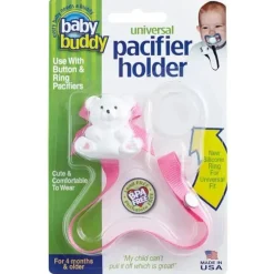 Baby Buddy Gift For Baby|Pacifier Clips & Cases*- Universal Pacifier Holder, Pink
