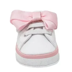 Baby Deer Baby Shoes*- Baby Girl Canvas Sneaker Oversized Bow, White
