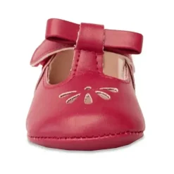 Baby Deer Baby Shoes*- Baby Girl Red Velvet T-Strap Sandal With Ankle Strap