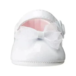 Trimfoot Baby Shoes*Baby Deer - Girl Waddle Dressy Shoes With Fancy Bow, White