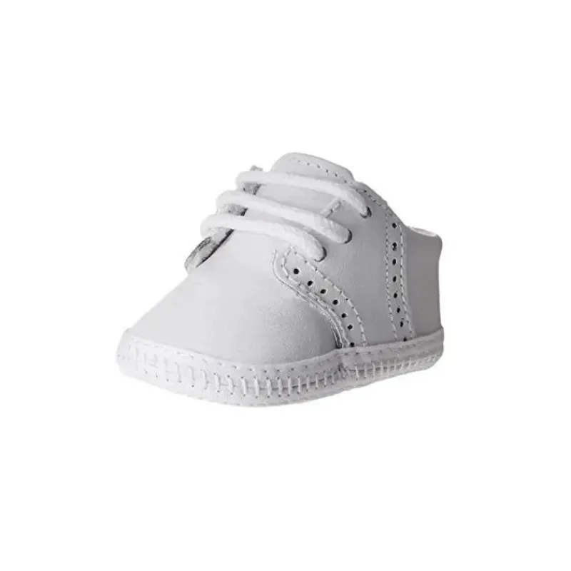 Baby Deer Baby Shoes*Crib Shoe Leather Saddle Oxford, White