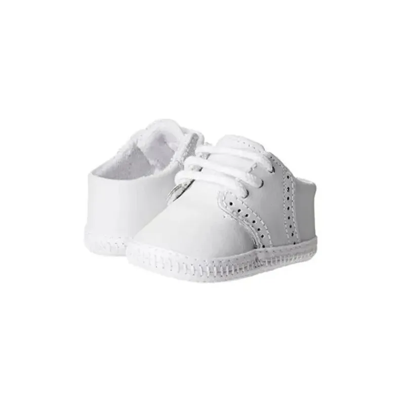 Baby Deer Baby Shoes*Crib Shoe Leather Saddle Oxford, White