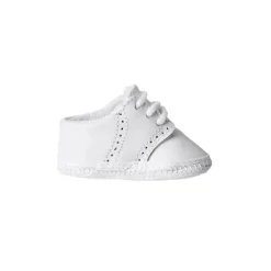 Baby Deer Baby Shoes*Crib Shoe Leather Saddle Oxford, White