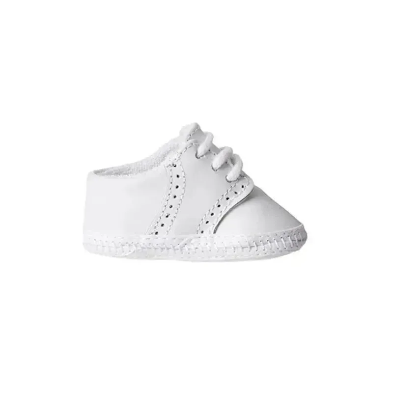 Baby Deer Baby Shoes*Crib Shoe Leather Saddle Oxford, White