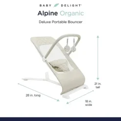 Baby Delight Bouncers, Swings & Rockers|Baby Shower*- Alpine Deluxe Portable Bouncer, Organic Oat
