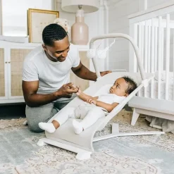 Baby Delight Bouncers, Swings & Rockers|Baby Shower*- Alpine Deluxe Portable Bouncer, Organic Oat