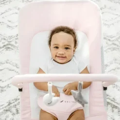 Baby Delight Bouncers, Swings & Rockers|Gift For Dad*- Alpine Deluxe Portable Bouncer, Peony Pink