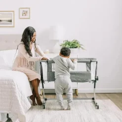 Baby Delight Bassinets & Cradles*- Beside Me Dreamer Bassinet, 6-Position Height Adjustment, Charcoal Tweed