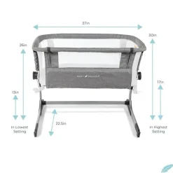 Baby Delight Bassinets & Cradles*- Beside Me Dreamer Bassinet, 6-Position Height Adjustment, Charcoal Tweed