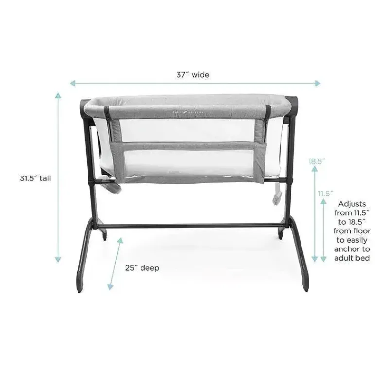 Baby Delight Cradle & Bassinet Bedding*- Beside Me Wink Baby Bassinet & Bedside Sleeper, Grey