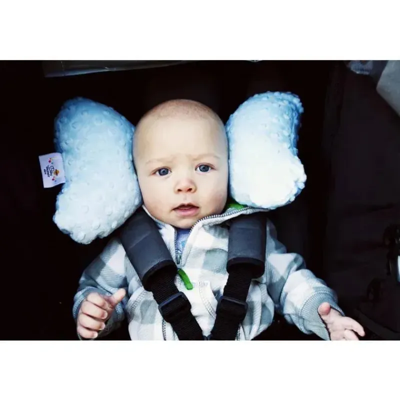 Baby Elephant Ears Pillows & Head Support*Baby Elephant Luxe Blue Minky Ears, Infant Head Support