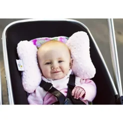 Baby Elephant Ears Pillows & Head Support*Baby Elephant Luxe Pink Minky Ears, Infant Head Support