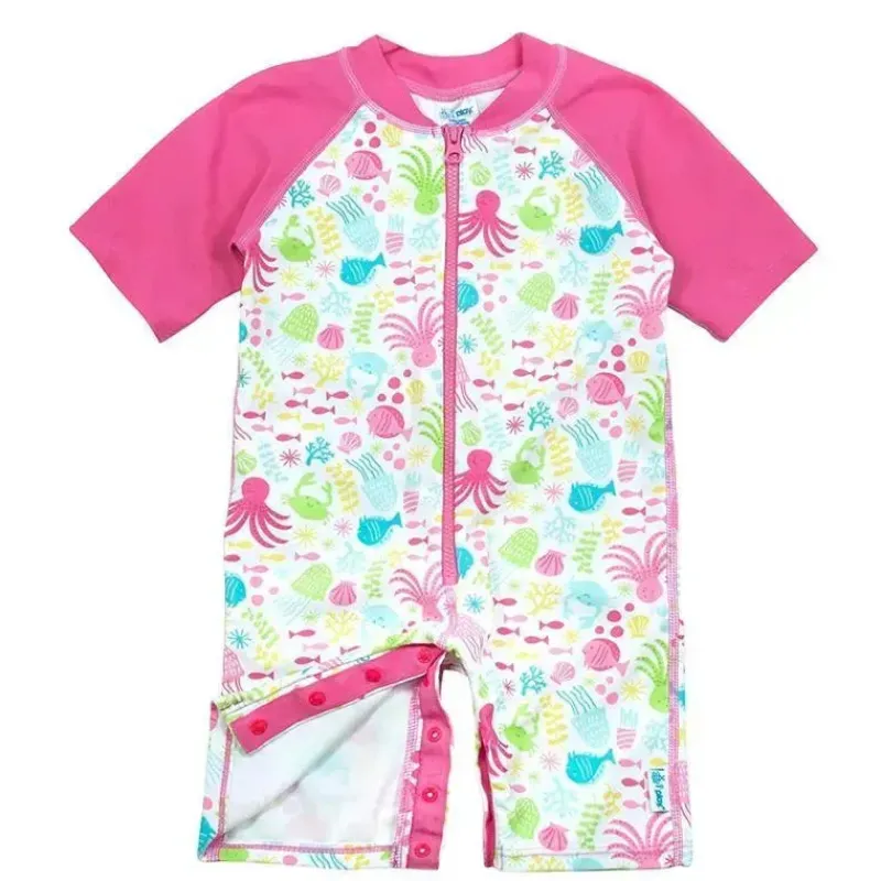 Iplay Baby Swimming Clothes*Baby Girls One-Piece Swim Sunsuit White Sea Pals