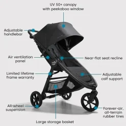 Baby Jogger Travel Systems*- City Mini GT2 Travel System, Opulent Black