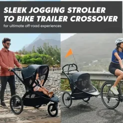 Baby Jogger Jogging Strollers|Cool Baby Products*- City Prix™ Jogger X Bike Trailer, Ambition Black