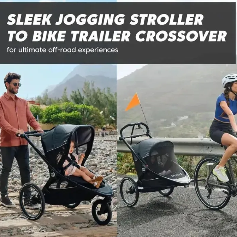 Baby Jogger Jogging Strollers|Cool Baby Products*- City Prix™ Jogger X Bike Trailer, Ambition Black