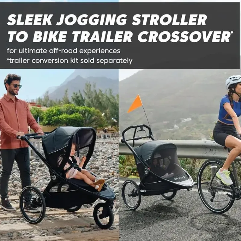 Baby Jogger Jogging Strollers|Cool Baby Products*- City Prix™ Jogger X Bike Trailer Stroller, Ambition Black