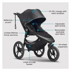 Baby Jogger Jogging Strollers*- Summit X3 Jogging Single Stroller, Midnight Black
