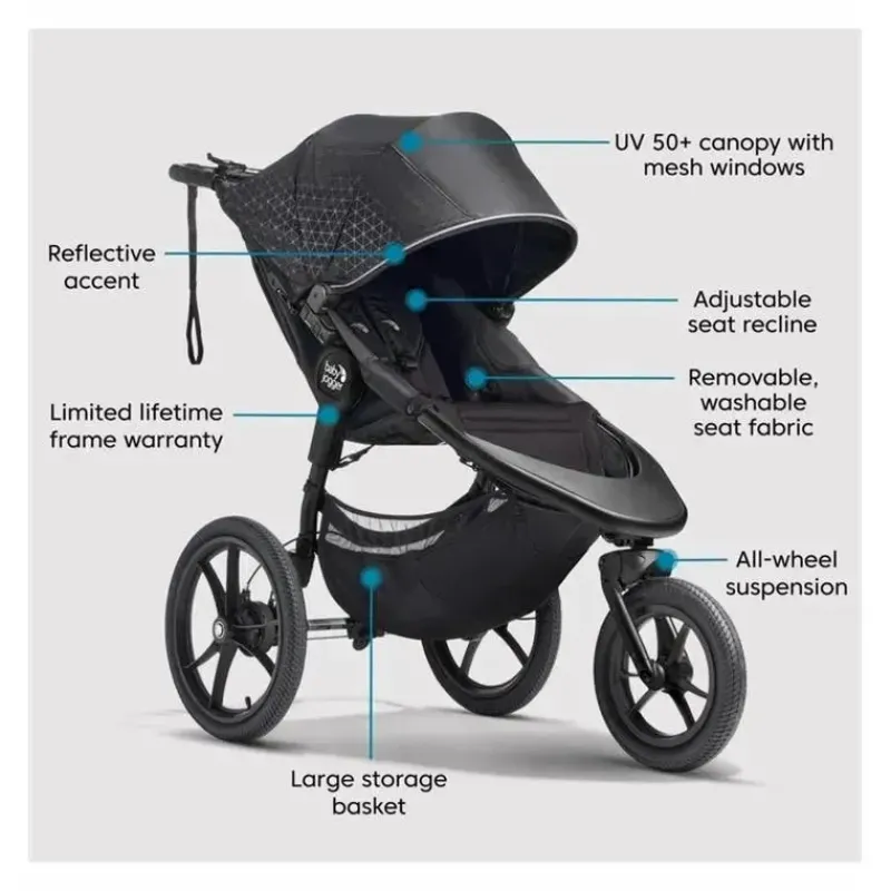 Baby Jogger Jogging Strollers*- Summit X3 Jogging Single Stroller, Midnight Black