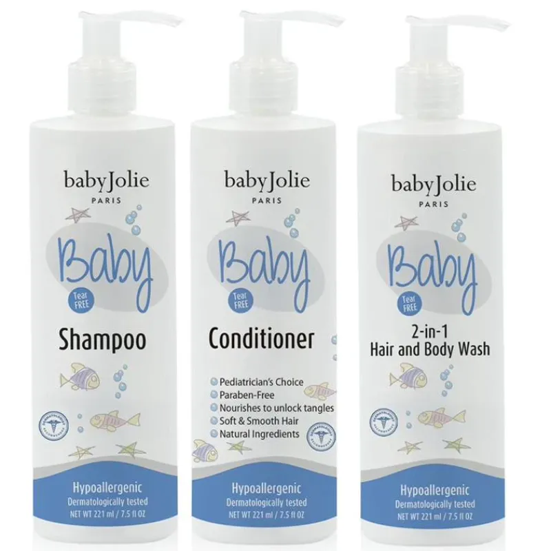 Baby Jolie Bath Gift Set|Cleaning*- Baby Bath Time Set (Shampoo, Conditioner, 2 In 1 Hair And Body Wash)