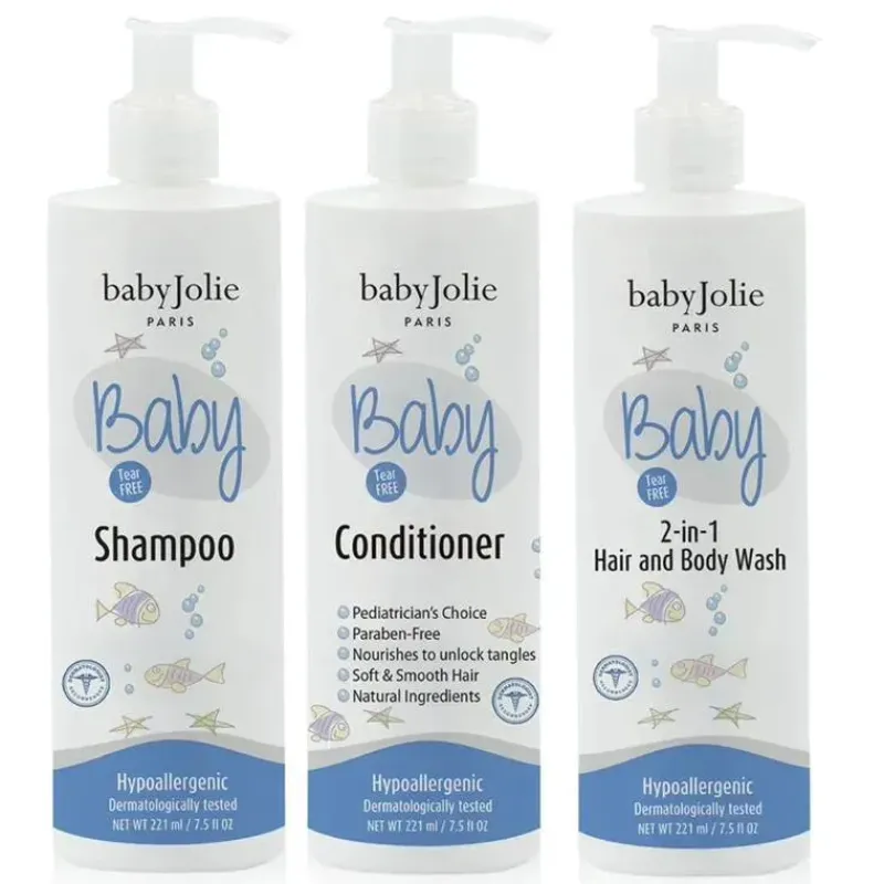 Baby Jolie Bath Gift Set|Cleaning*- Baby Bath Time Set (Shampoo, Conditioner, 2 In 1 Hair And Body Wash)
