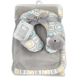 Baby King Blankets & Quilts*- Cribmates Baby Blanket With Neck Support, Elephant Grey