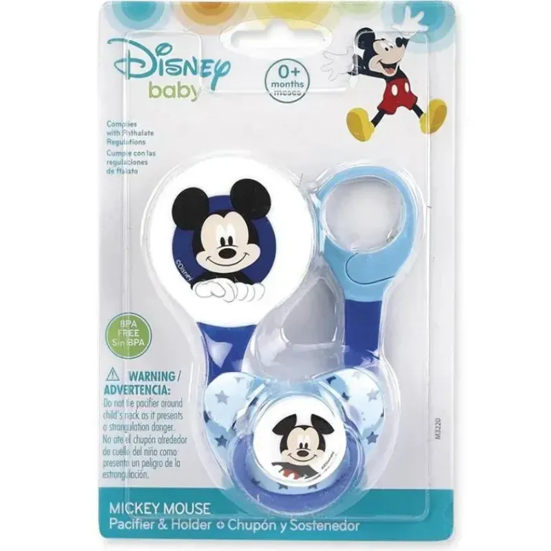 Disney Mickey & Minnie|Pacifier Clips & Cases*Baby King Mickey Pacifier And Holder Set