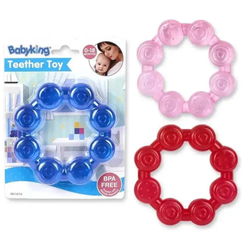 Baby King Rattles & Teethers|Toys For 0-12 Months*Water-Filled Round Teether, Colors May Vary