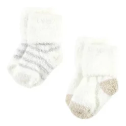 Baby Vision Baby Gloves & Socks*- Chenille Socks 8Pk, Pink Neutral Stripe - Small