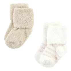 Baby Vision Baby Gloves & Socks*- Chenille Socks 8Pk, Pink Neutral Stripe - Small