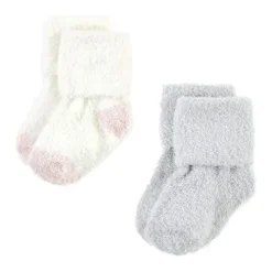 Baby Vision Baby Gloves & Socks*- Chenille Socks 8Pk, Pink Neutral Stripe - Small