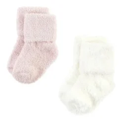 Baby Vision Baby Gloves & Socks*- Chenille Socks 8Pk, Pink Neutral Stripe - Small