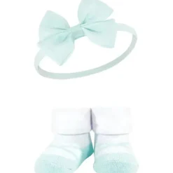 Baby Vision Baby Hair Accessories|Clothing Gift Set*- Hudson Baby Girl's Headband and Socks Giftset, Lemon