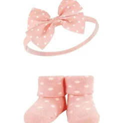 Baby Vision Baby Hair Accessories|Clothing Gift Set*- Hudson Baby Girl's Headband and Socks Giftset, Lemon