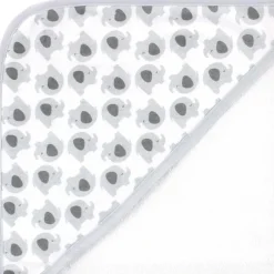 Baby Vision Baby Bath Towels*- Hudson Baby Unisex Baby Cotton Rich Hooded Towels, White Dots Gray Elephant