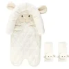Baby Vision Car Seat Buntings, Canopies & Cushions*- Hudson Baby Unisex Baby Car Seat Insert and Strap Covers, Lamb