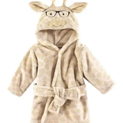 Baby Vision Baby Robes*- Hudson Baby Unisex Baby Plush Animal Face Bathrobe, Nerdy Giraffe