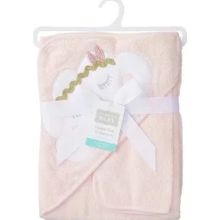 Baby Vision Baby Bath Towels*- Hudson Baby Cotton Hooded Towel and Washcloth, Boho Cloud