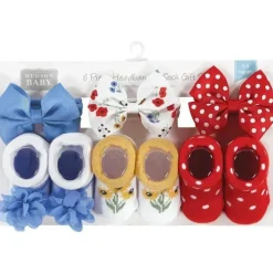 Baby Vision Baby Hair Accessories|Clothing Gift Set*- Hudson Baby Girl's Headband and Socks Giftset, Wildflower